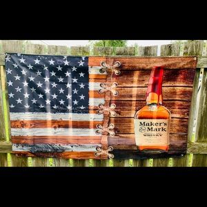 Marker´s Mark  Flag Banner 3x5 ft Bottle Cave Man Whiskey, bar, pub, garage